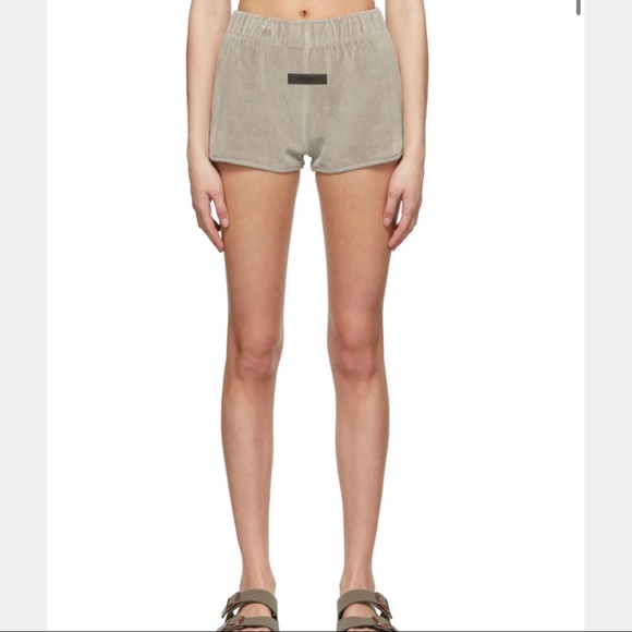 ESSENTIALS Taupe Velour Shorts. NWT - Picture 1 of 7